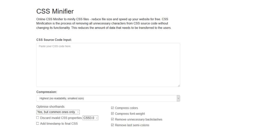 20+ Most Amazing CSS Minifier Tools 23 Online CSS Minifier