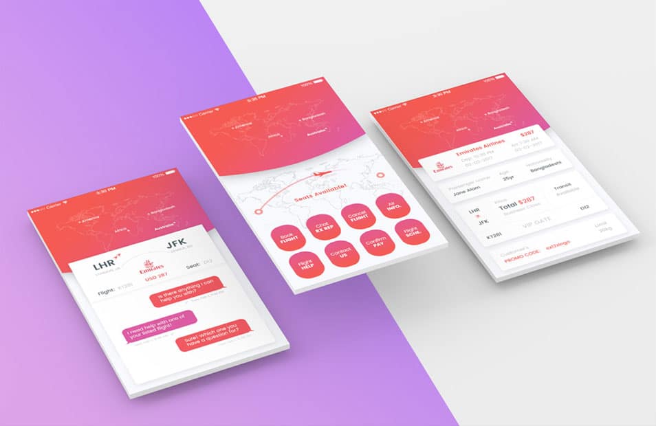Perspective Mobile App Screens Mockup