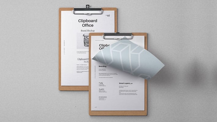 PSD Clipboard Stationery Mockup