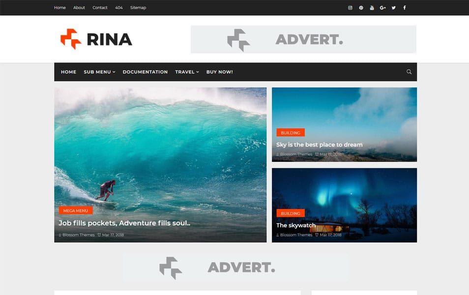 Rina Responsive Blogger Template