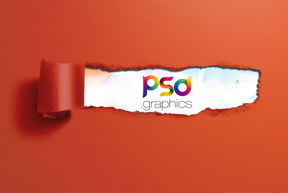 Ripped Torn Paper Mockup Free PSD