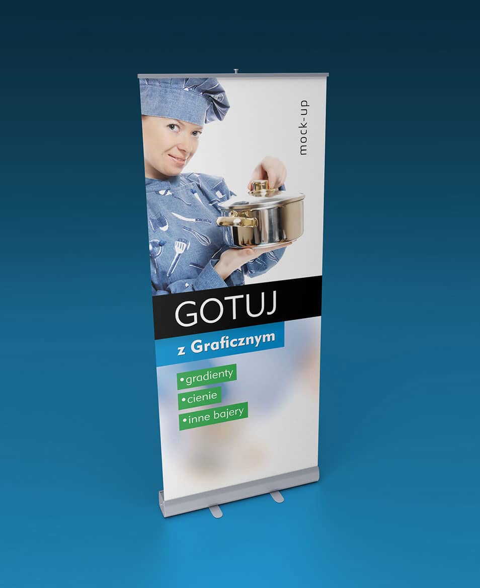 Roll-up Mockup Template PSD