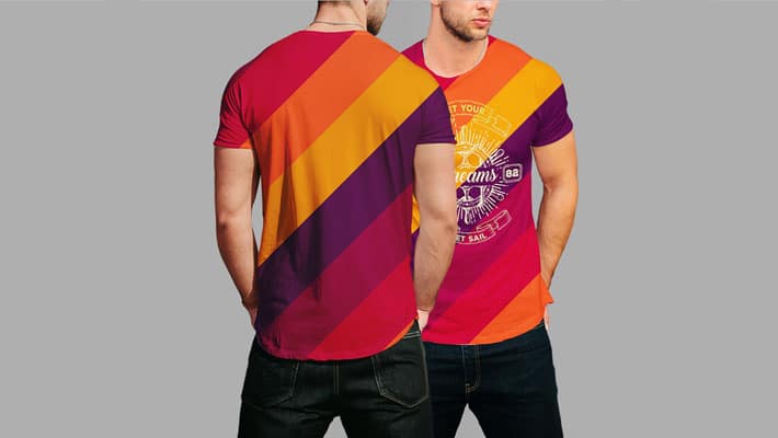 Round Neck Men T-shirt Mockup