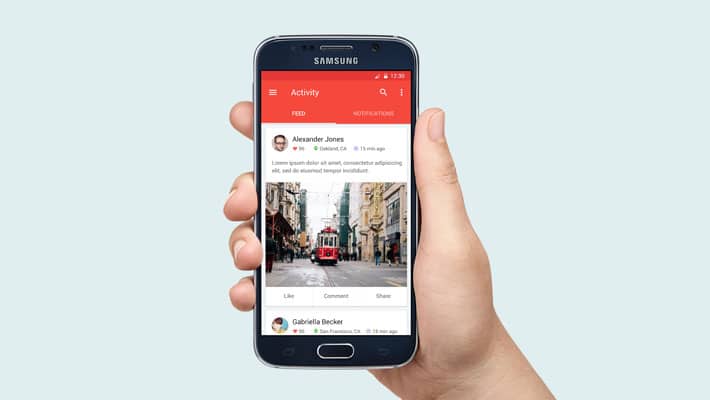 Samsung Galaxy S6 in Hand MockUp