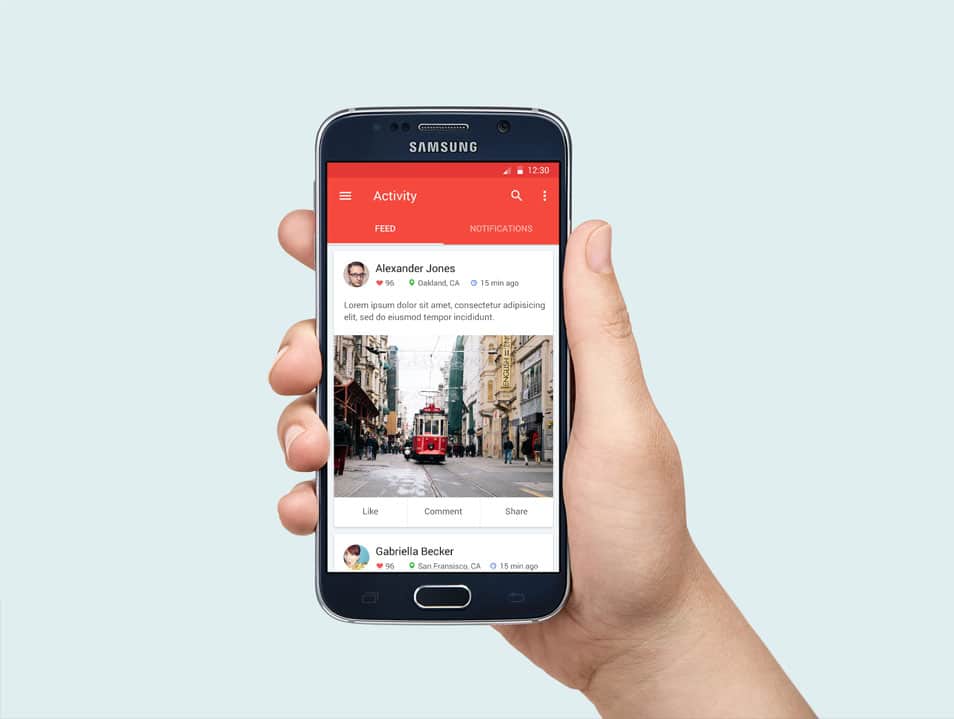 Samsung Galaxy S6 in Hand MockUp