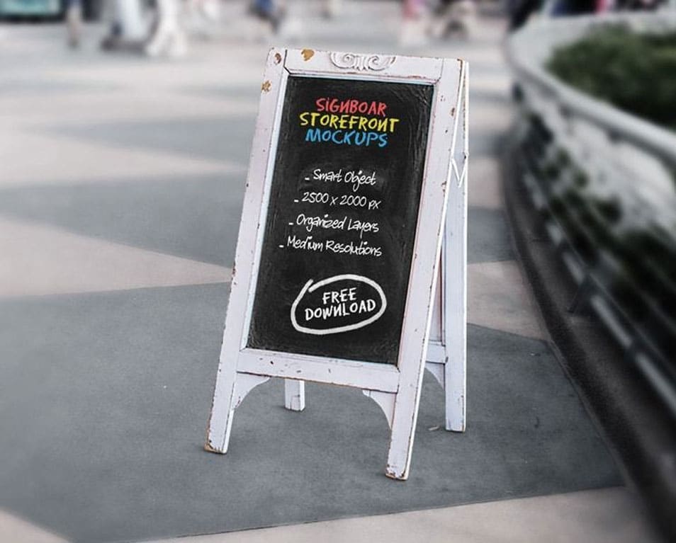 Signboard Chalkboard Mock-ups