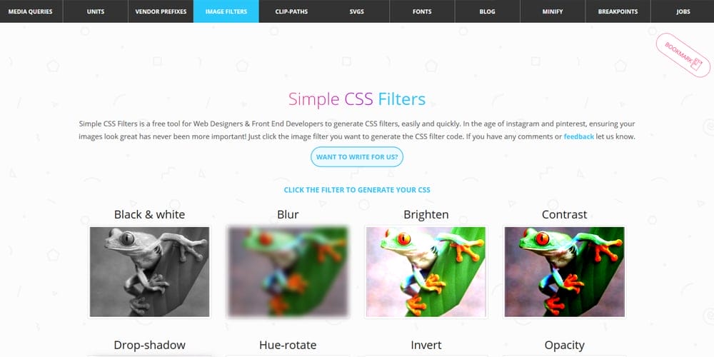 CSS Filter Generators & Libraries 4 Simple CSS Filters