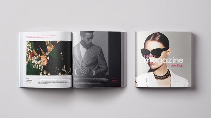 Square PSD Magazine Mockup