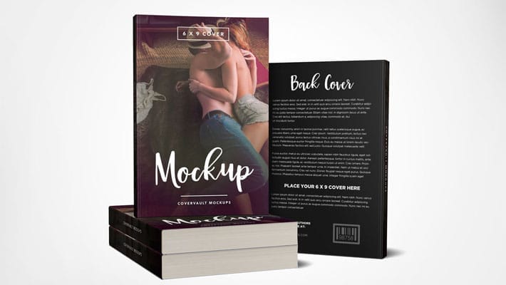 Stacked 6 x 9 Book Mockup with Back Cover
