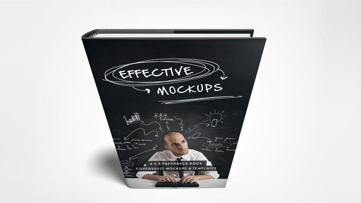 Standing 6 x 9 Hardcover Book Mockup with Dust Jacket