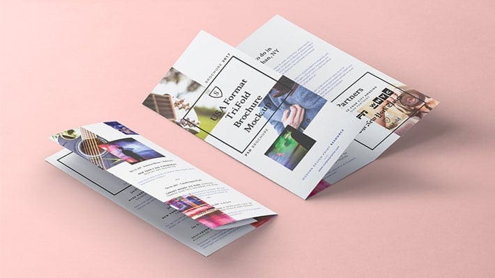 Tri Fold PSD 8-5x11 Inch Mockup