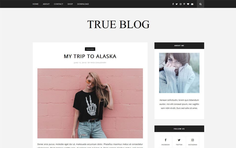 TrueBlog Responsive Blogger Template