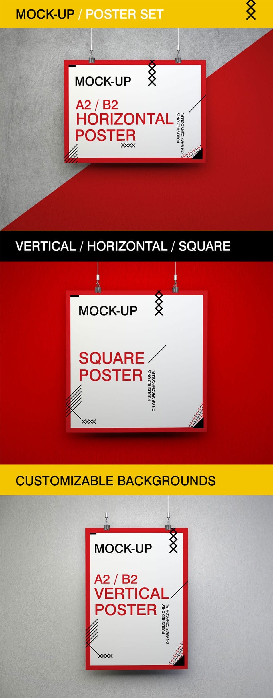 Vertical / Horizontal / Square Post Mockup Set