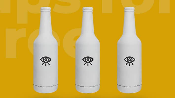 White Beer Bottle With Lid Mockup