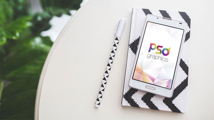 White Smartphone Mockup Free PSD