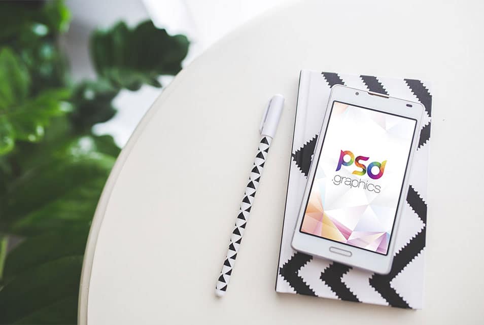 White Smartphone Mockup Free PSD