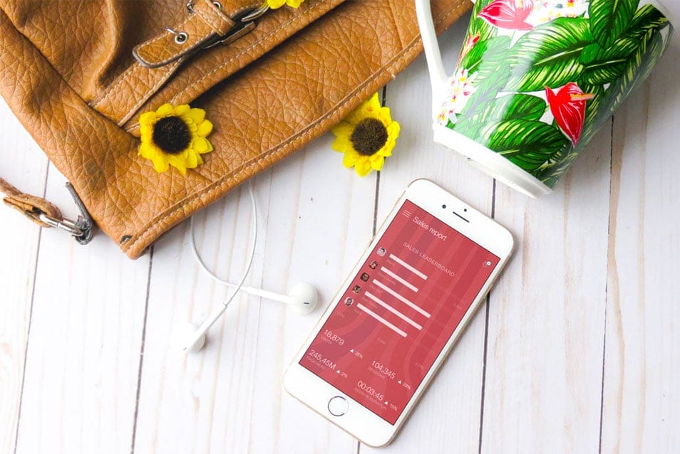 White iPhone With Sunflowers