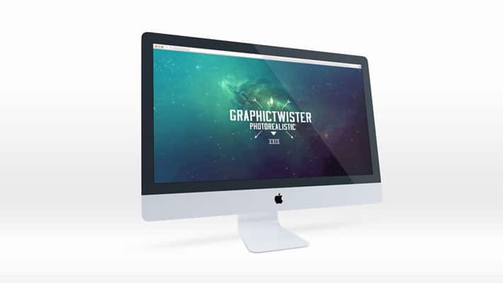 iMac Mockup Clean Perspective Left Side