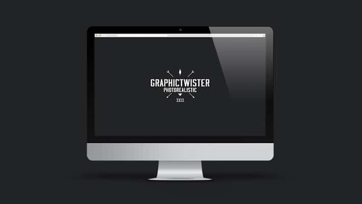 iMac Mockup With Blurred Reflex Screen