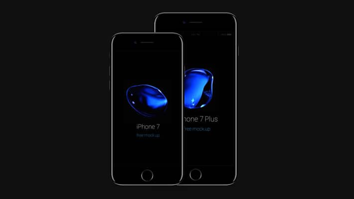 iPhone 7 PSD Jet Black Mockup