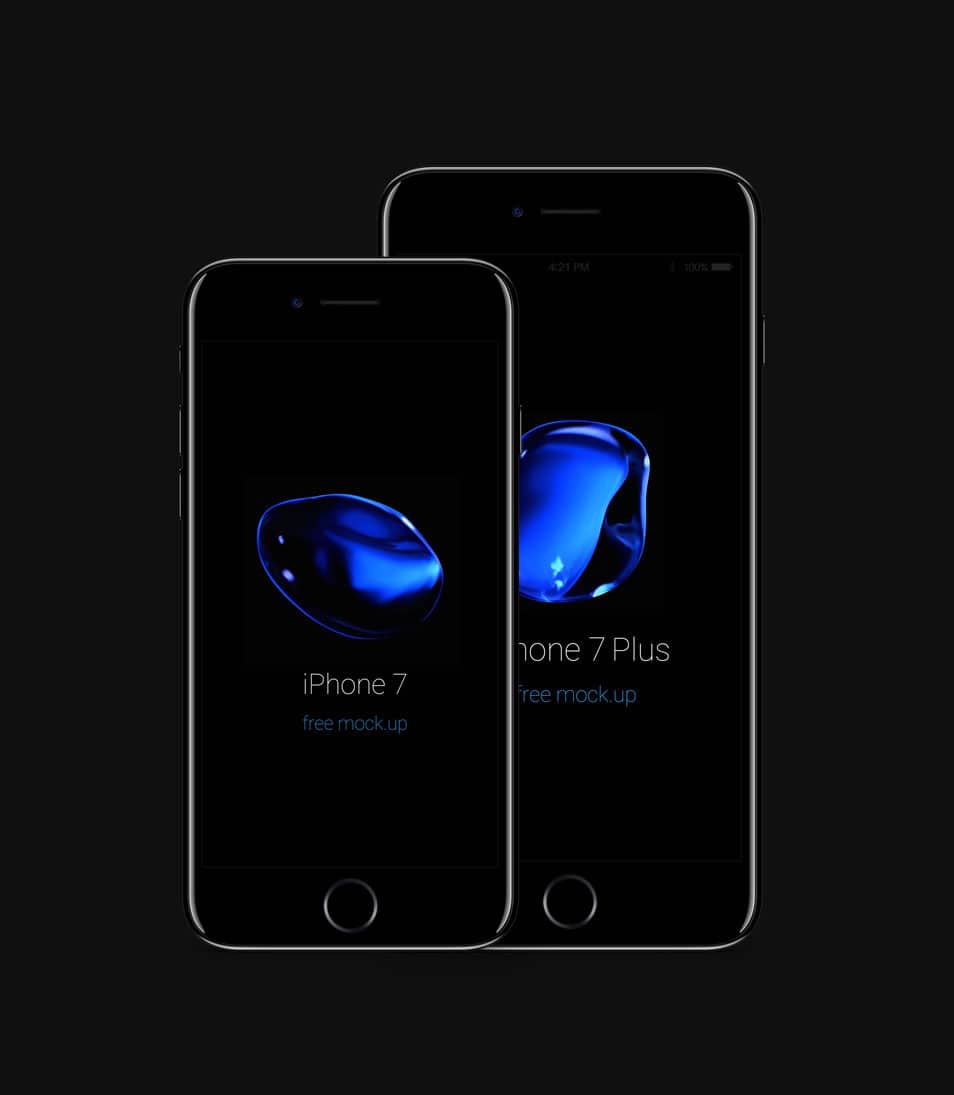 iPhone 7 PSD Jet Black Mockup