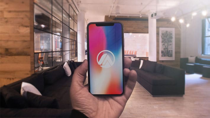 iPhone X in hand Mockup PSD