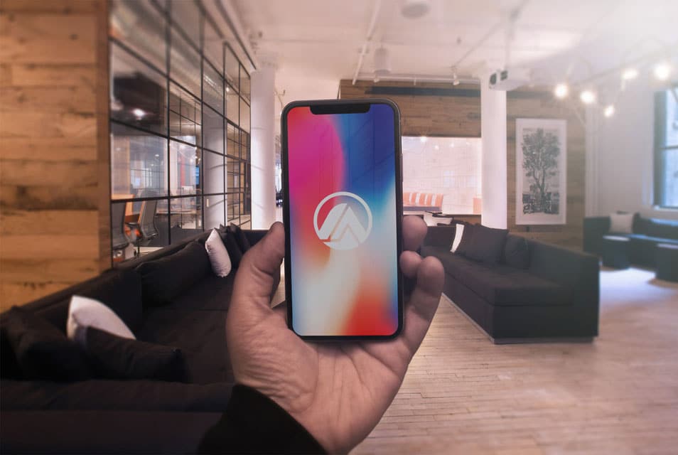 iPhone X in hand Mockup PSD