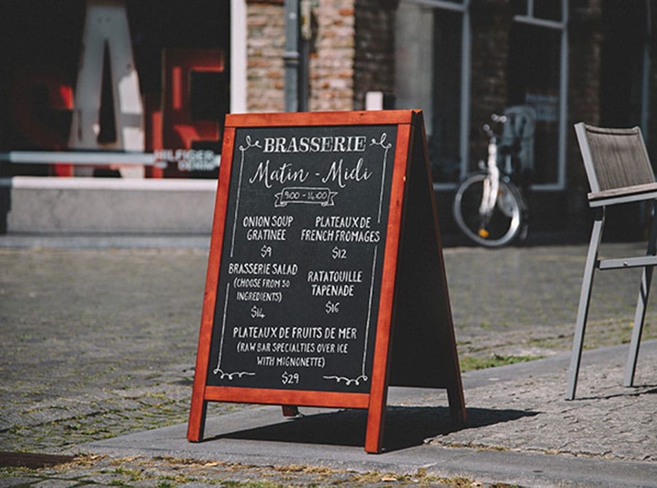 A-Frame Chalkboard Menu MockUp
