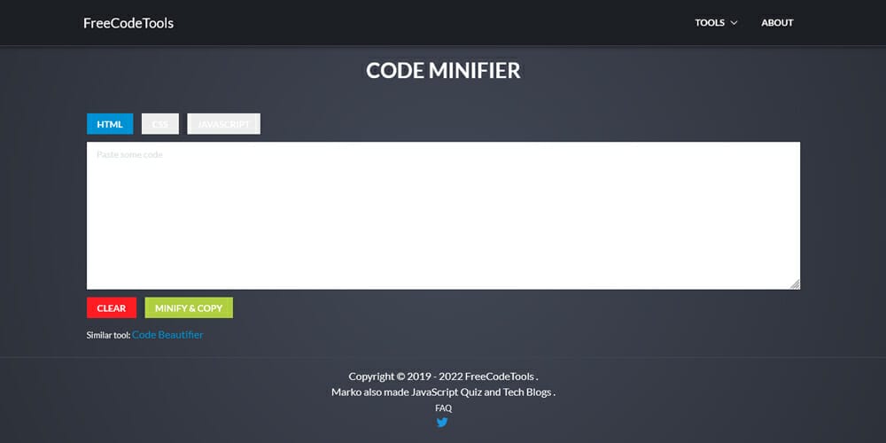 20+ Most Amazing CSS Minifier Tools 17 Code Minifier