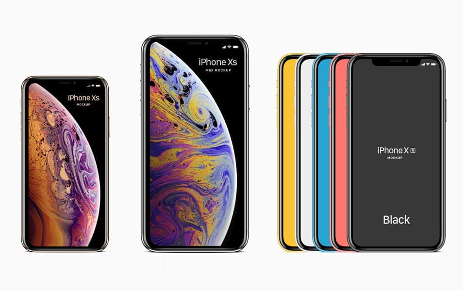 Free Apple iPhone Xs, Xs Max, Xr Mockup