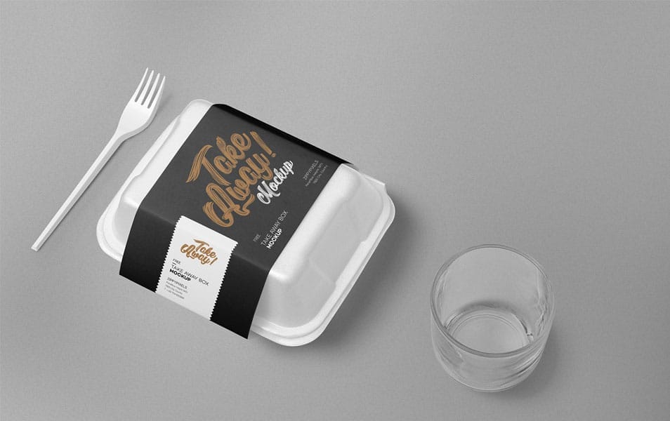 Free Disposable Food Packaging Mockup