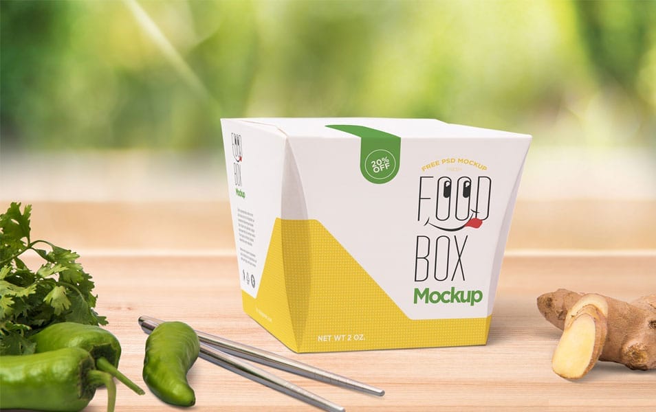 Free Realistic Lunch Box Mockup