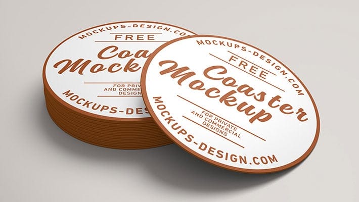 Free Round Coaster Mockup