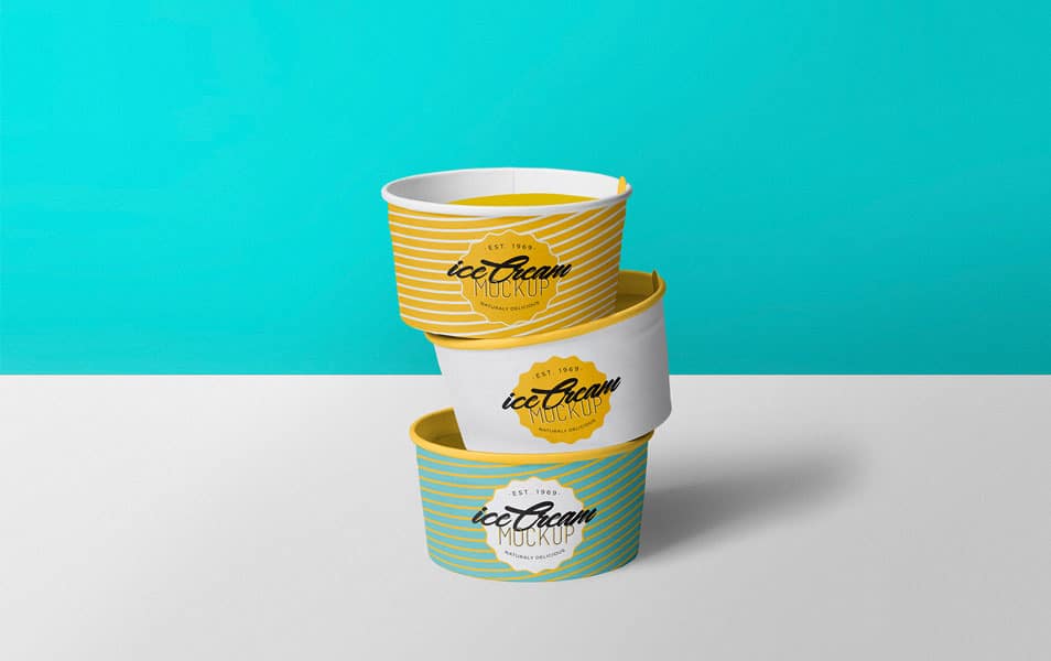 Free Yummy Ice Cream Cup Mockup