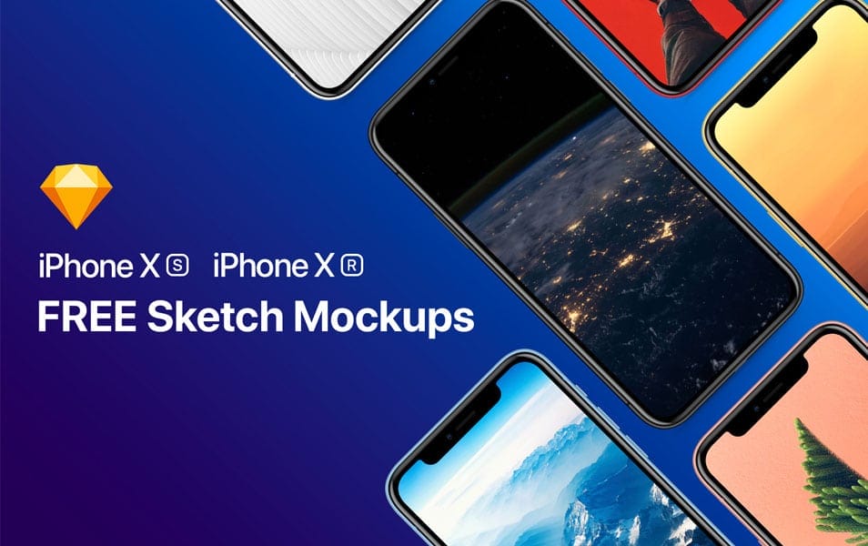 Free iPhone Xr, Xs and Xs Max Sketch Mockups