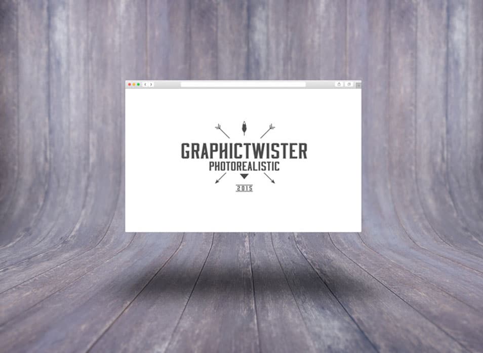 Safari Browser Template On Wooden Background