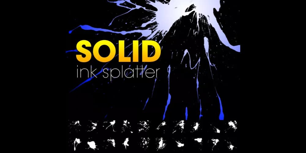 Solid Ink Splatter Photoshop Brushes