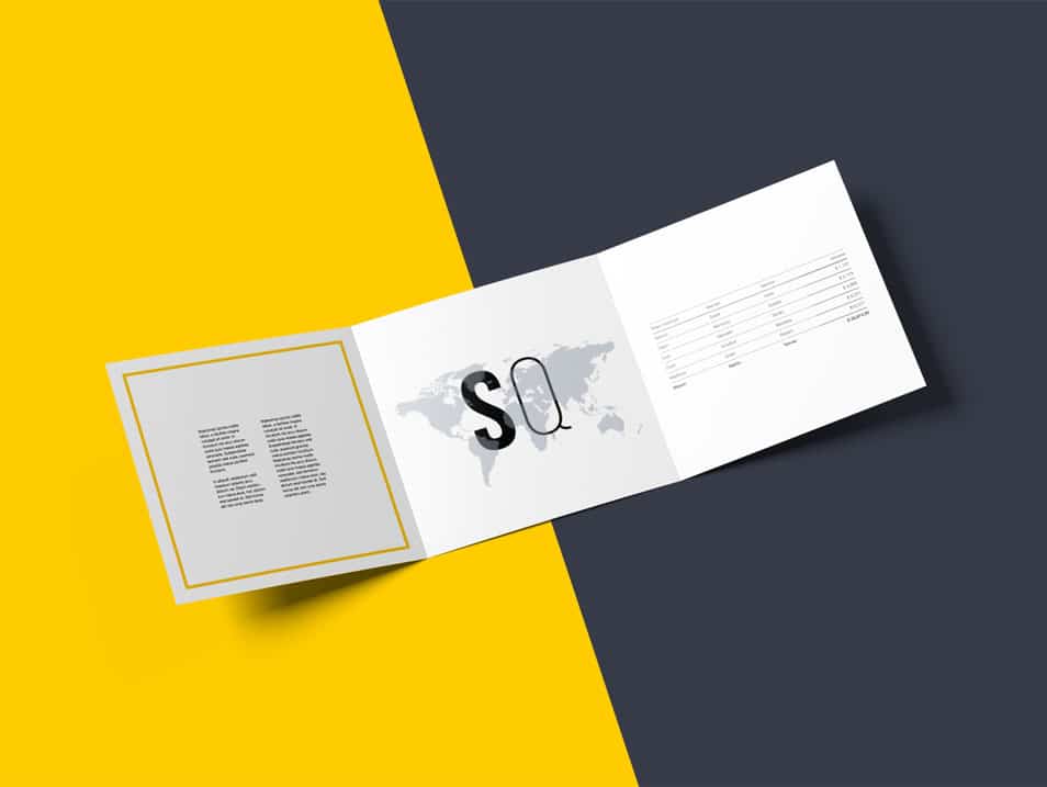 Square Tri-Fold Brochure Mockup