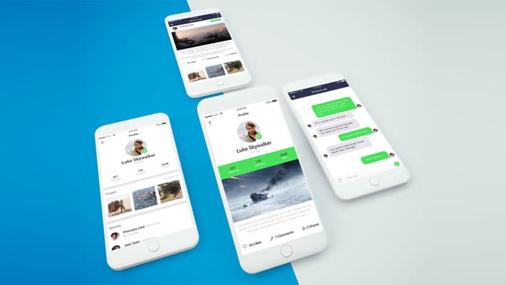 Blank White Smartphones Mockup