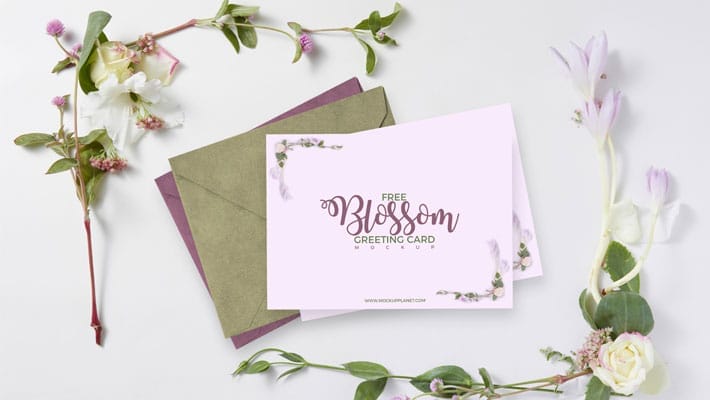 Blossom Greeting Card Mockup