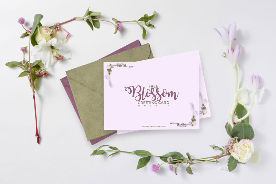 Blossom Greeting Card Mockup