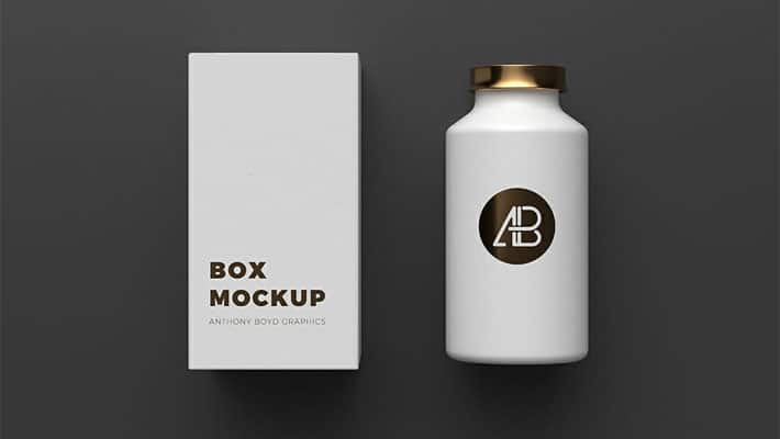 Copper Foil Bottle Packaging Mockup