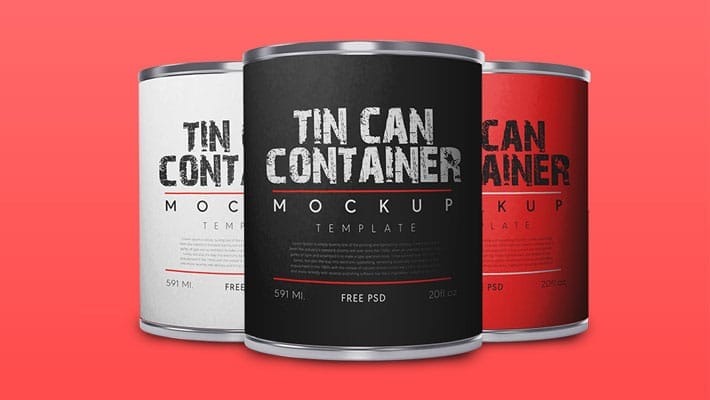 Cylindrical Tin Container Mockup
