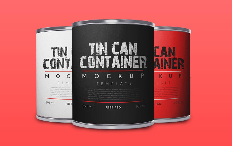 Cylindrical Tin Container Mockup