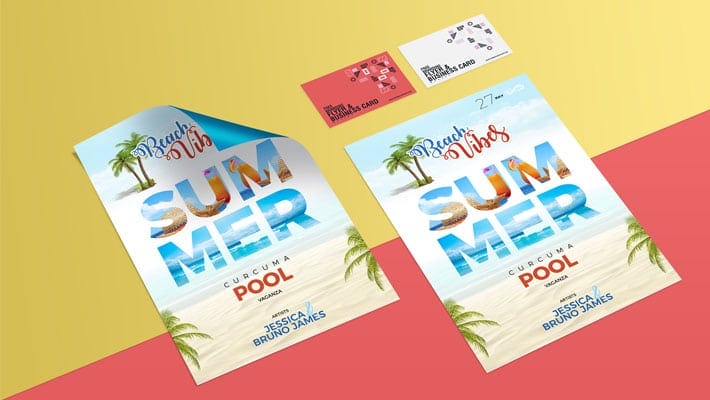 Free Branding Flyer & Business Card Mockup