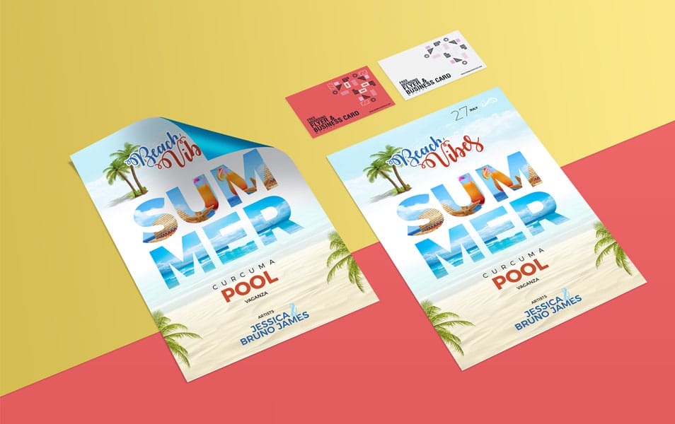 Free Branding Flyer & Business Card Mockup