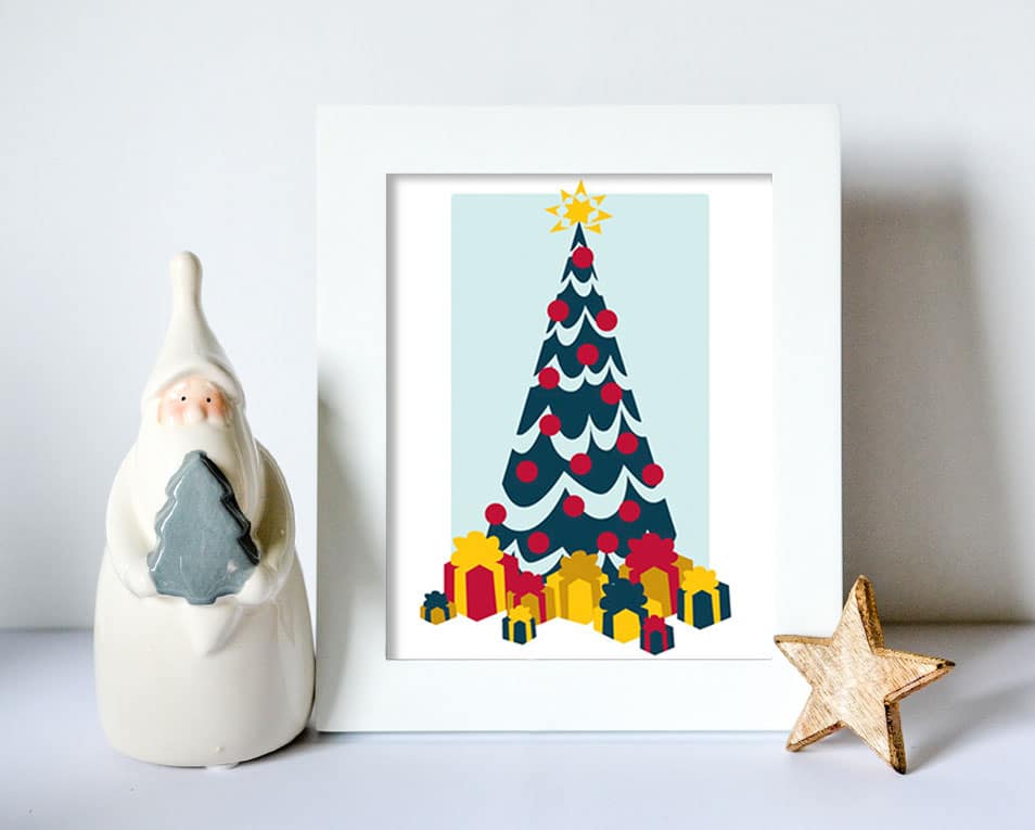 Free Christmas Photo Frame Mock-up PSD