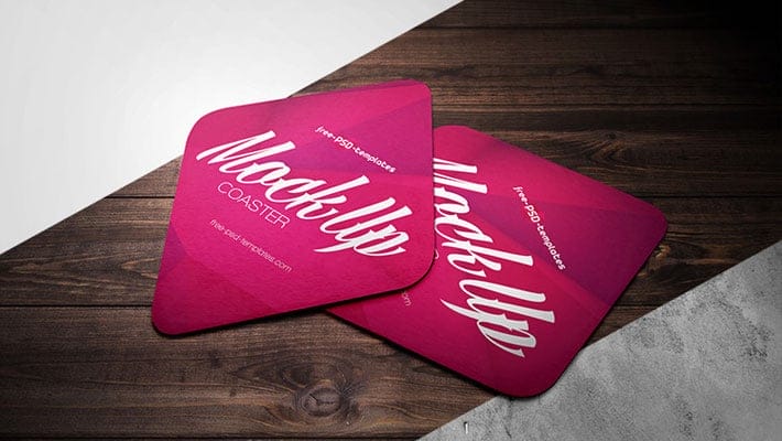 Free Coaster Mock-up in PSD