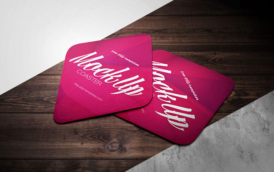 Free Coaster Mock-up in PSD