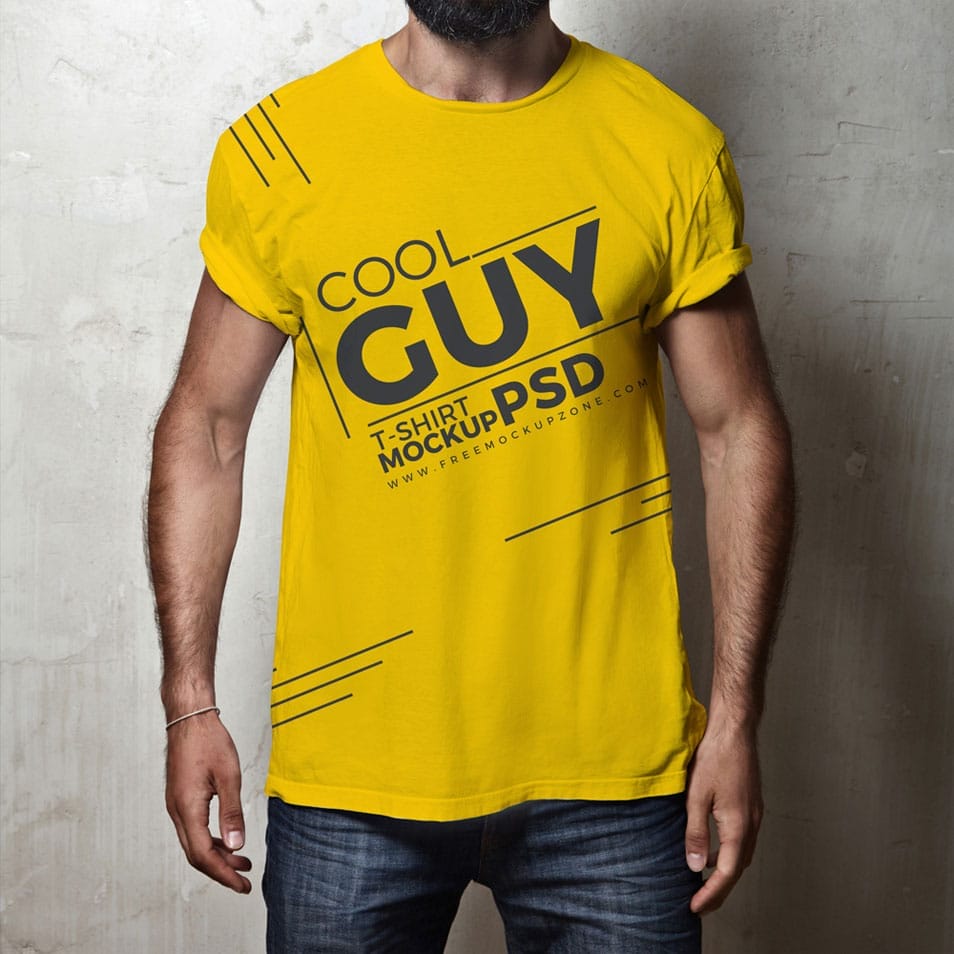 Free Cool Guy T-Shirt MockUp PSD